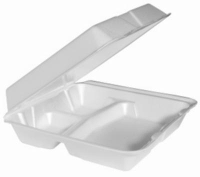 10x10x3 3 Compartment Clamshell Takeout Containers 200 pcs