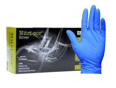 silver nitrile gloves