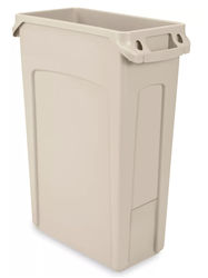 Rubbermaid Commercial Slim Jim Container 23 Gallon, Beige