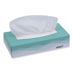 Windsoft Facial Tissue Flat Pop-Up Box, 2 Ply, 100 sheets, 30 Boxes